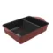 Plat rouge terra cotta Cookut Passion avec séparateur, vue du dessus
