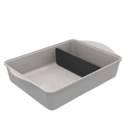 Plat Cookut Perle gris clair avec séparateur, vue de dessus
