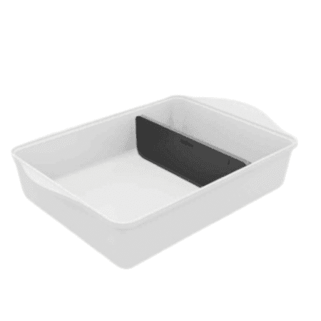 Plat blanc Cookut Polaire 40x27 cm avec séparateur, vue de dessus