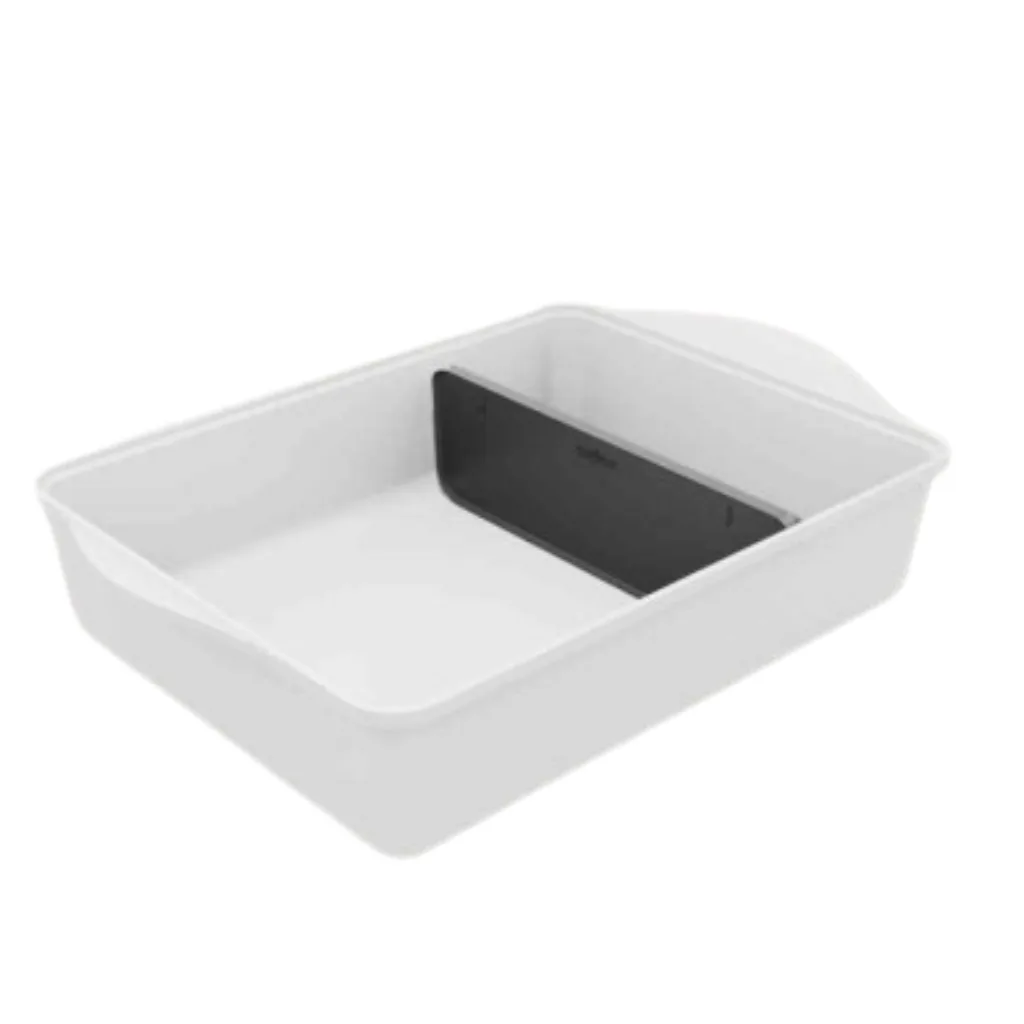 Plat blanc Cookut Polaire 40x27 cm avec séparateur, vue de dessus