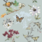 Serviettes en papier Puerto Rico avec motif floral et papillons sur fond gris