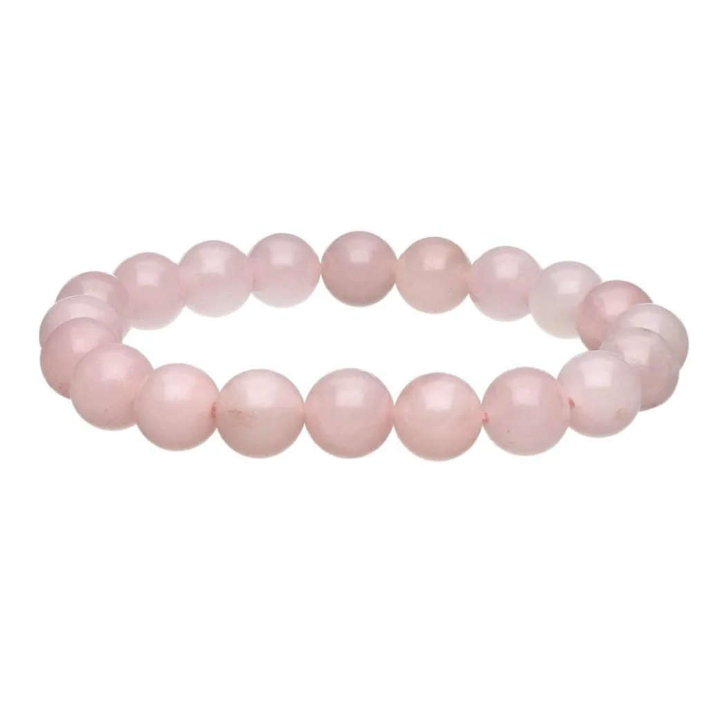 Bracelet en pierre naturelle Quartz Rose 10mm, perles roses naturelles, élastique solide, bijou bien-être