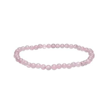 Bracelet en pierre naturelle Quartz Rose 4mm, perles fines roses, élastique solide, bijou zen et élégant