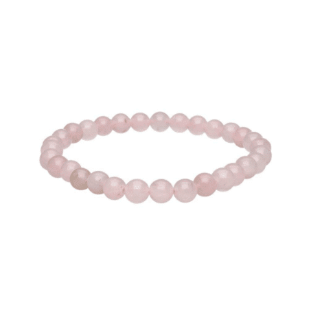 Bracelet en pierre naturelle Quartz Rose 6mm, perles roses douces, élastique solide, bijou bien-être