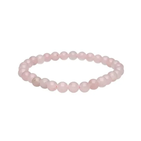 Bracelet en pierre naturelle Quartz Rose 6mm, perles roses douces, élastique solide, bijou bien-être