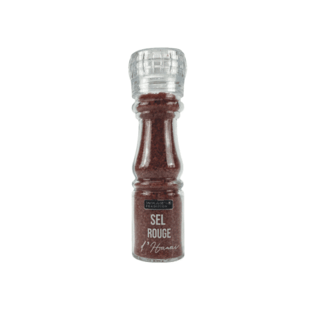 Flacon de sel rouge d’Hawaï 145g – sel de mer volcanique à l’argile alæa