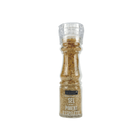 Flacon de sel de mer au piment d’Espelette AOP – 145g – Savor & Sens