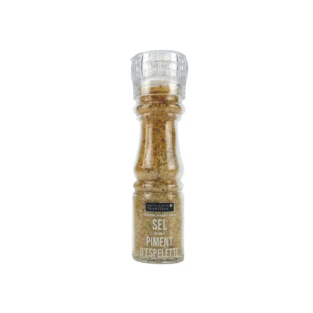Flacon de sel de mer au piment d’Espelette AOP – 145g – Savor & Sens