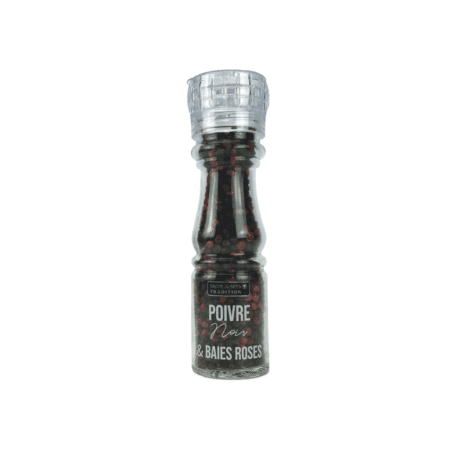 Mélange de poivre noir et baies roses en flacon raffiné 75g