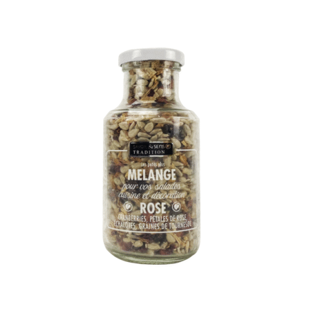 Flacon du mélange rose 130 g Savor & Sens avec cranberries et pétales