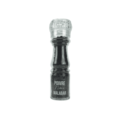 Flacon de 65 g de poivre noir Malabar – Savor & Sens
