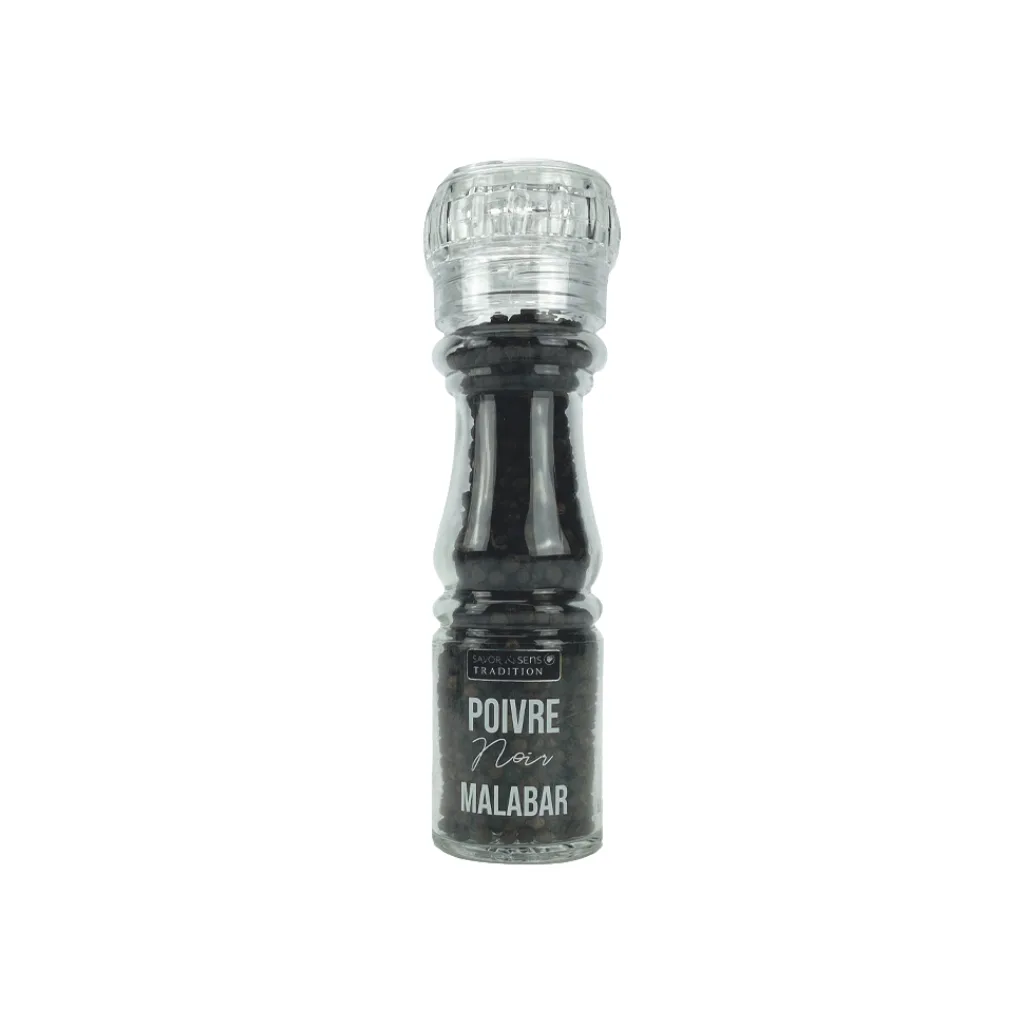 Flacon de 65âŻg de poivre noir Malabar â Savor & Sens