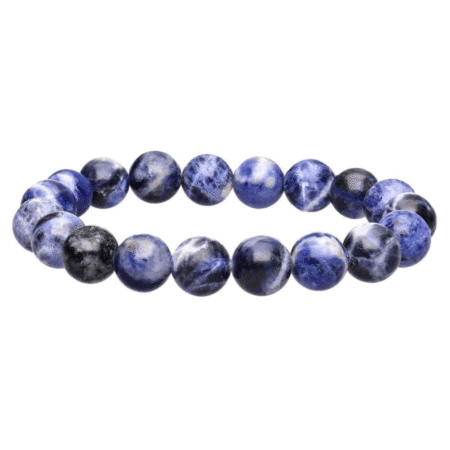 bracelet sodalite boule 10mm pierre naturelle bleu profond