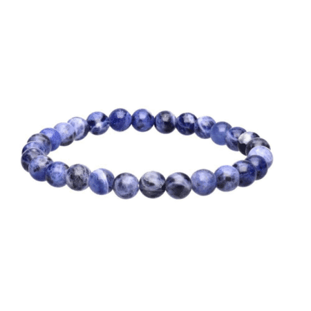bracelet sodalite boule 6mm pierre naturelle bleu profond