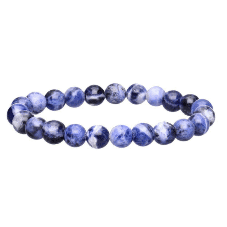 bracelet sodalite boule 8mm pierre naturelle bleu intense