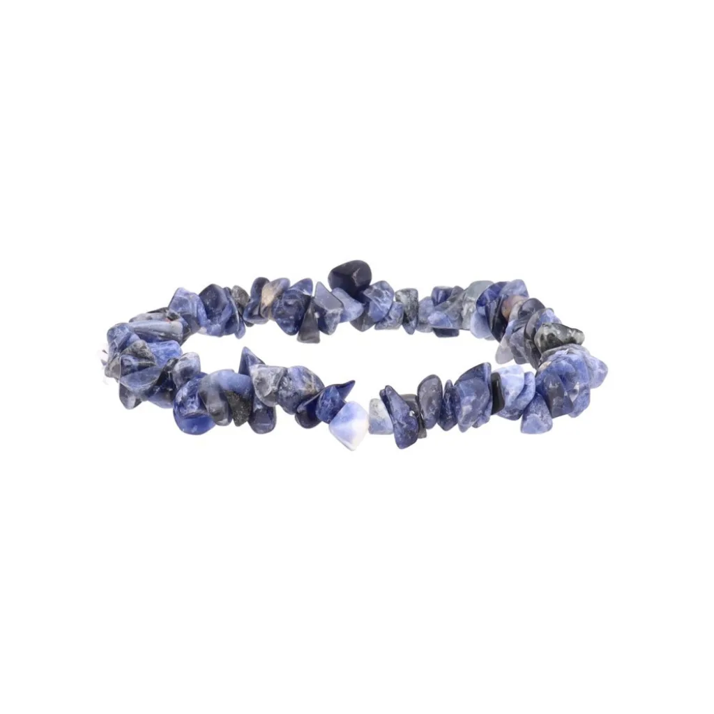 Bracelet chips en pierre naturelle sodalite bleue