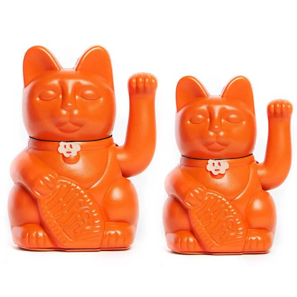 Deux tailles de Lucky Cat orange pour voyage