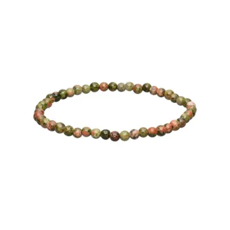 Bracelet en boules d’Unakite naturelles 4 mm