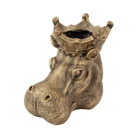 Jardinière dorée tête d’hippopotame Hippo Patty