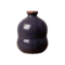 Vase Bulle en céramique bleu myrtille, forme double courbe, vue frontale