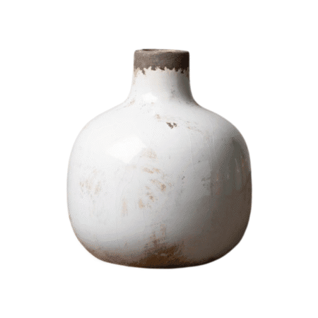 Vase céramique blanc CHEHOMA – face avant