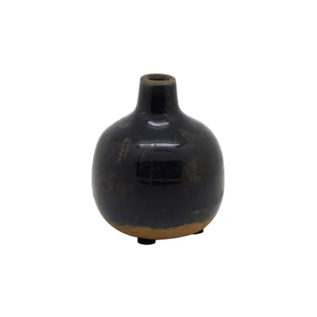Vase en céramique bleu marine, finition brute CHEHOMA – face avant