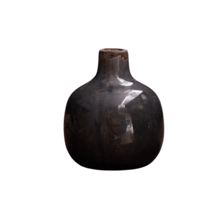 Vase CHEHOMA gris noir en céramique texturée – vue frontale