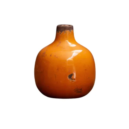 Vase CHEHOMA jaune en céramique artisanale – vue de face