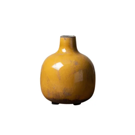 Vase CHEHOMA en céramique moutarde – vue frontale
