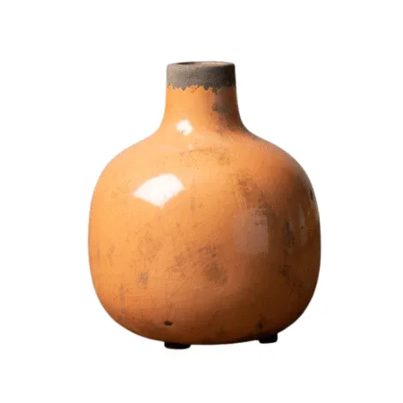 Vase en céramique orange de 15,5 cm