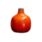 Vase rond en céramique orange, finition patinée, ouverture étroite