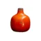 Vase rond en céramique orange, finition patinée, ouverture étroite