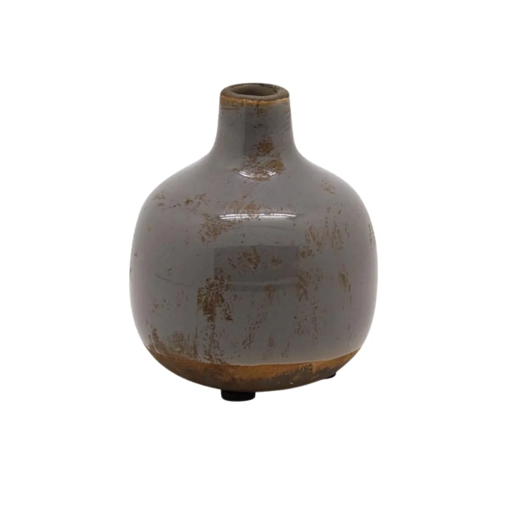 Vase en céramique CHEHOMA parme, forme ronde – vue frontale