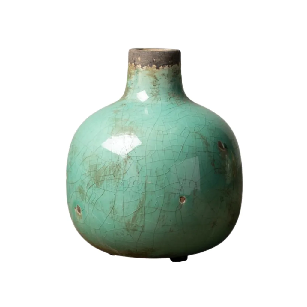 Vase CHEHOMA vert d’eau en céramique – vue frontale