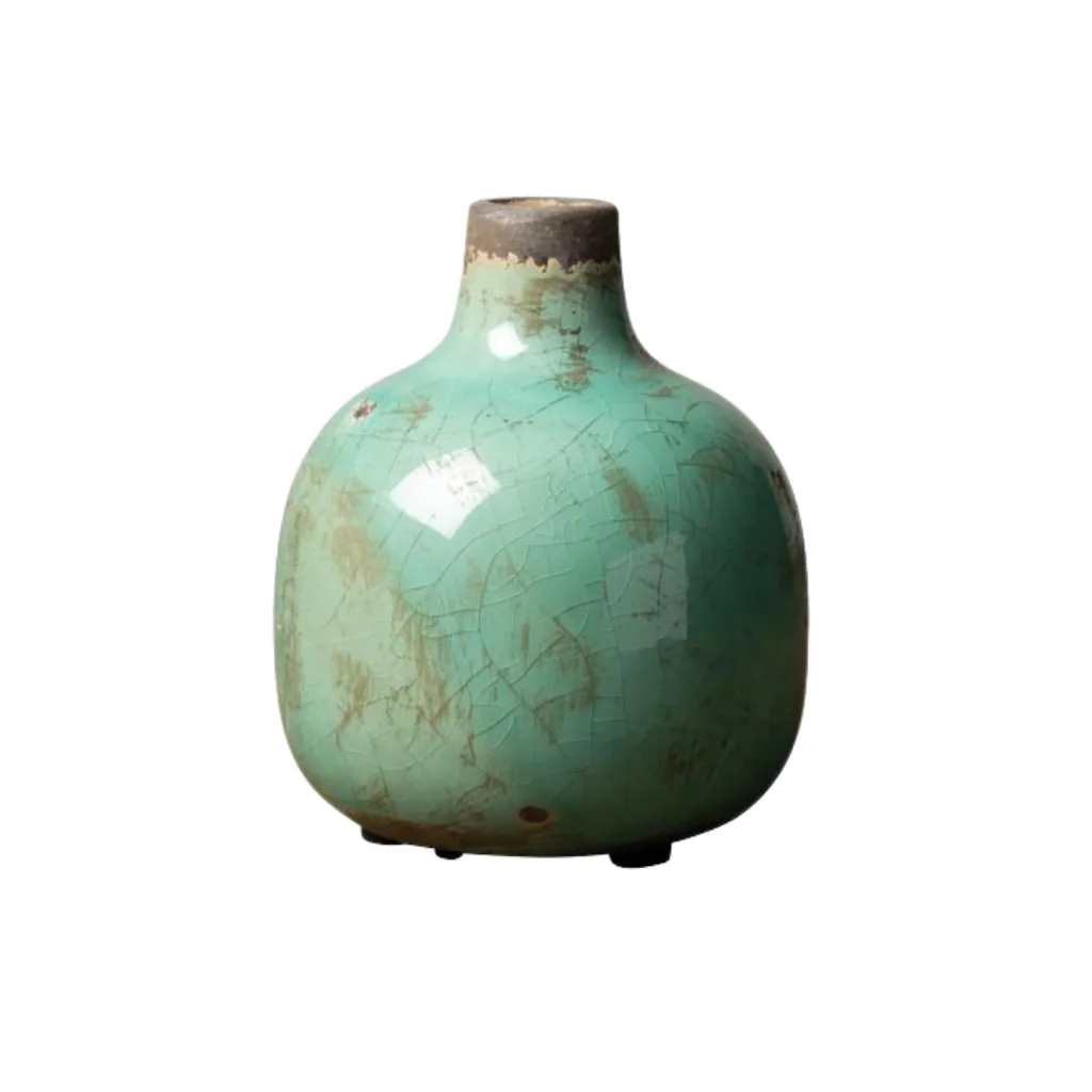 Vase CHEHOMA en céramique vert d’eau – vue frontale