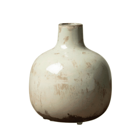 Vase CHEHOMA vert de gris – céramique brute vue frontale
