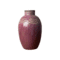 Vase CHEHOMA en céramique rose foncé, finition vieillie, vue frontale