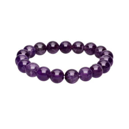 Bracelet en boules d’améthyste naturelles de 10 mm