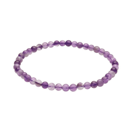 Bracelet en boules d’améthyste naturelles de 4 mm