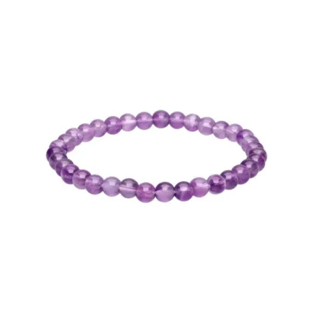 Bracelet en boules d’améthyste naturelles de 6 mm