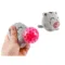 Squishy antistress en forme de chat gris avec boule rose extensible visible à la pression