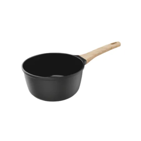 Casserole noire Cookut 20 cm avec manche imitation bois