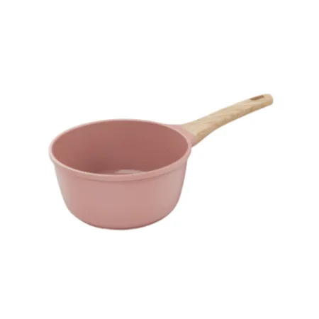 Casserole rose pâle Cookut 20 cm avec manche imitation bois