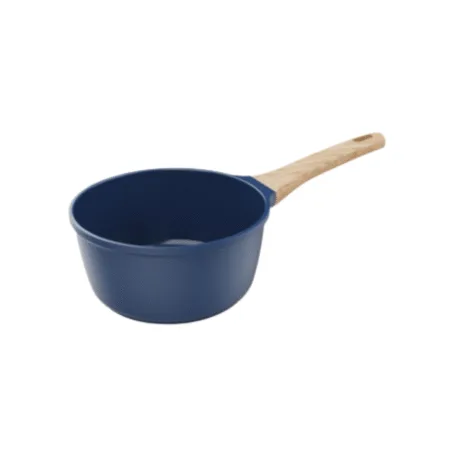 Casserole bleue Cookut 20 cm avec manche imitation bois
