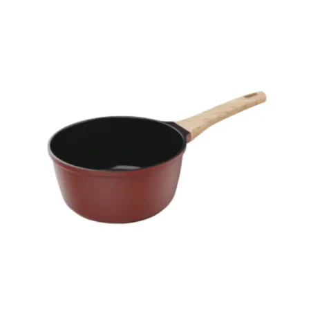 Casserole rouge terracotta Cookut 20 cm avec manche imitation bois