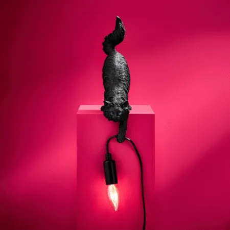 Lampe chat noir Chichi à poser avec câble
