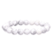 Bracelet en pierre naturelle Howlite 10mm blanc crème avec veines grises, élastique solide, bijou zen et élégant