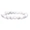 Bracelet en pierre naturelle Howlite 10mm blanc crème avec veines grises, élastique solide, bijou zen et élégant