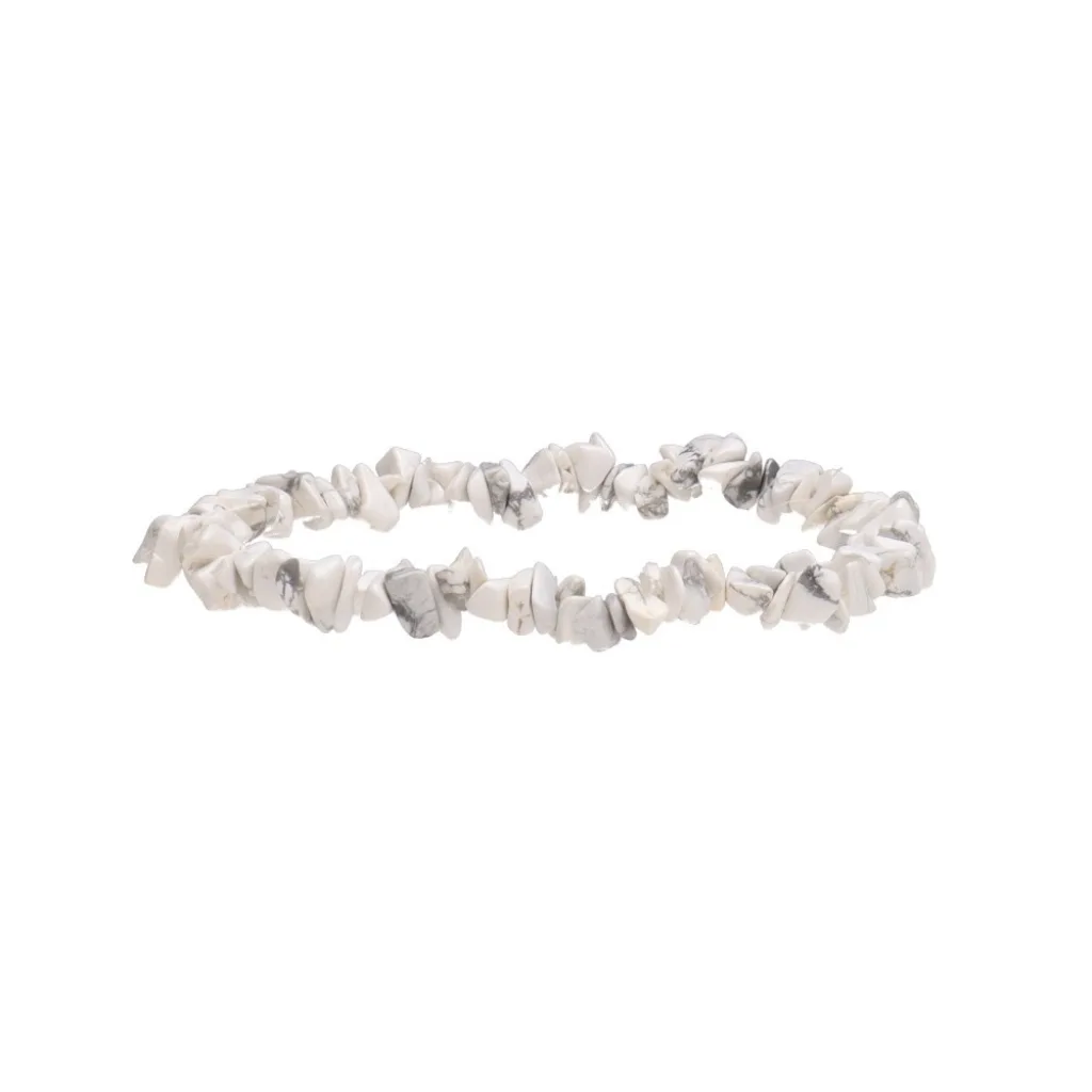 Bracelet en chips de Howlite naturelle